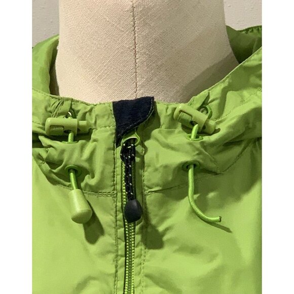 St. Johns Bay Lime Green Black Hooded Windbreaker Jacket Lightweight Size Large - Picture 9 of 16
